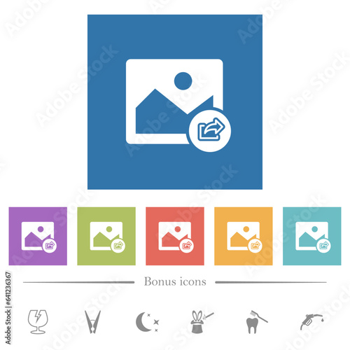 Export image flat white icons in square backgrounds