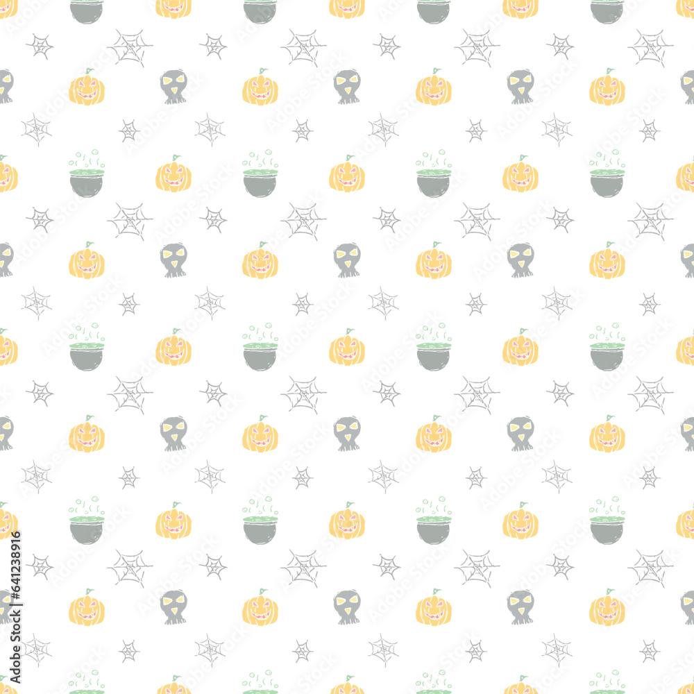 Seamless Halloween pattern. Doodle Halloween background Seamless Halloween pattern. Doodle Halloween background