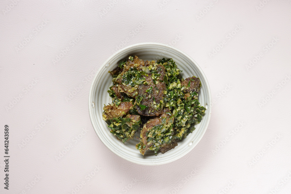 Dendeng Batokok or Dendeng Balado is Typical Cuisine From Minang, Sumatera Barat. Dendeng Batokok or Dendeng Balado is Typical Cuisine From Minang, Sumatera Barat.