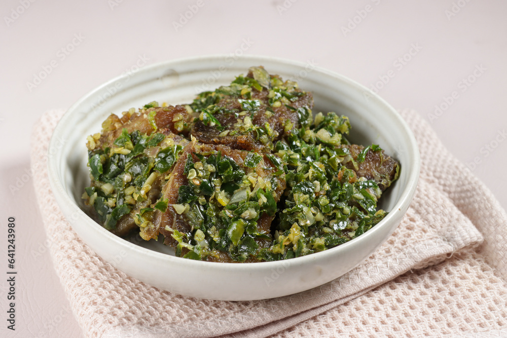 Dendeng Batokok or Dendeng Balado is Typical Cuisine From Minang, Sumatera Barat. Dendeng Batokok or Dendeng Balado is Typical Cuisine From Minang, Sumatera Barat.