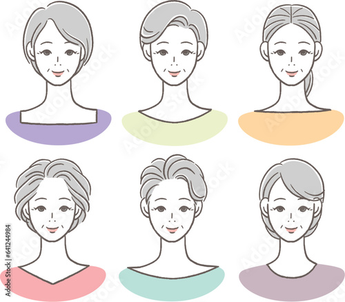 微笑む60〜70代女性のアイコン