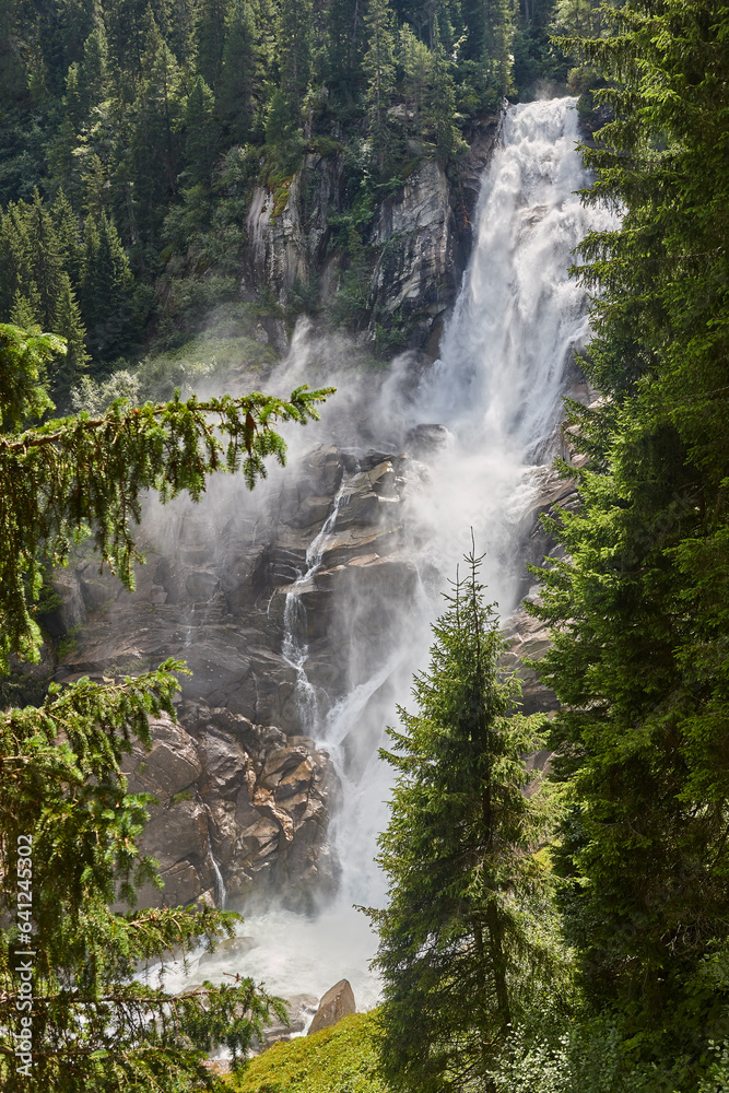 Krimml waterfalls. Nature landmark in Salzburg region. Austrian scenery highlight Krimml waterfalls. Nature landmark in Salzburg region. Austrian scenery highlight