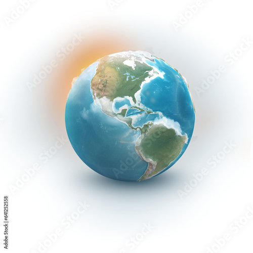Earth globe transparent background 3D Render