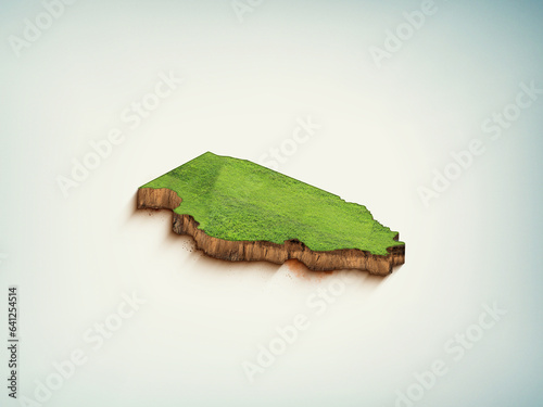 High-quality Illinois 3D soil map, Illinois 3D soil map render.