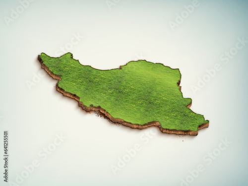 High-quality IRAN 3D soil map, IRAN 3D soil map render.