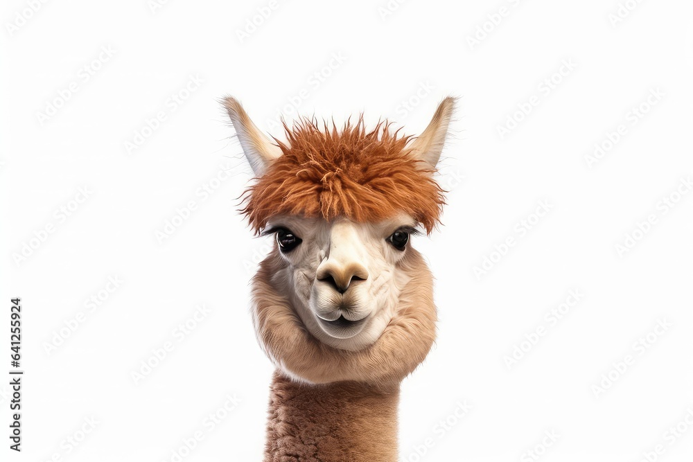 Obraz premium Alpaca photo realistic illustration - Generative AI.