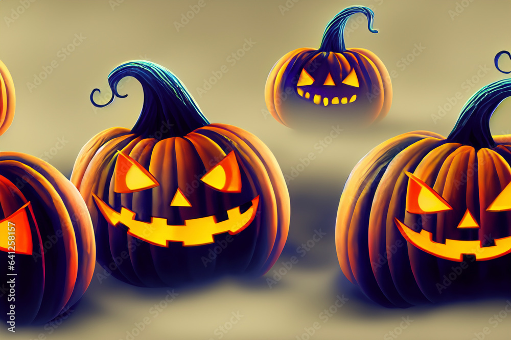 Halloween. 2023. Happy Halloween. Pumpkins in the cemetery. Halloween