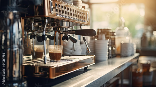 Perfect Brew: Espresso Machine at the Cafe © nimnull