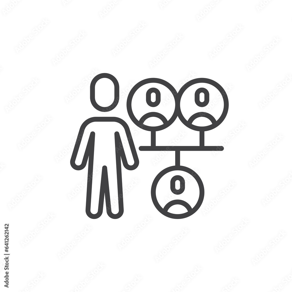 Social bonds line icon