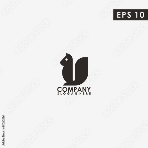 Abstract Squirrel Logo Design Vector Template. Modern Design. Vector Illustration