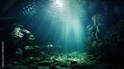 Enchanting underwater cave exploration