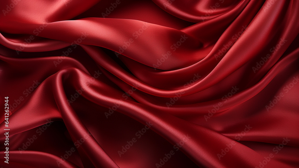 Obraz premium Luxury red satin smooth fabric background