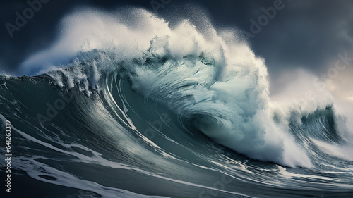 Dramatic scenes of crashing waves and turbulent seas during stormy weather