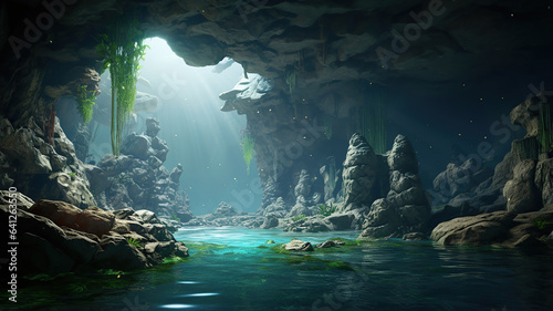 Enchanting underwater cave exploration