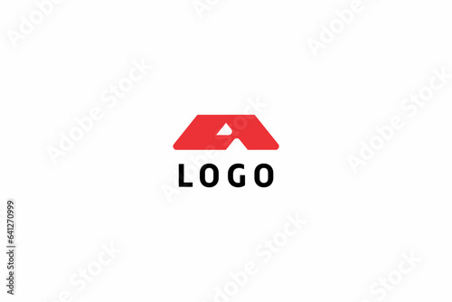 Template logo design solution with simple dynamical letter A 