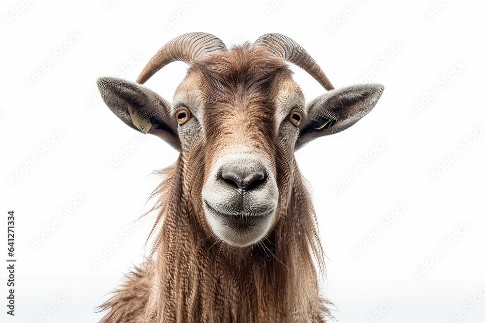 Goat photo realistic illustration - Generative AI. Goat photo realistic illustration - Generative AI.