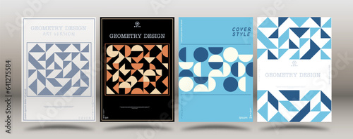A set of cover, booklet or brochure design templates. The idea of an individual geometric style of interior decoration and creative design. A variant of the corporate corporate identity