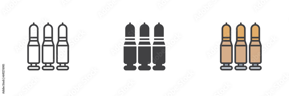 Military bombs different style icon set Military bombs different style icon set