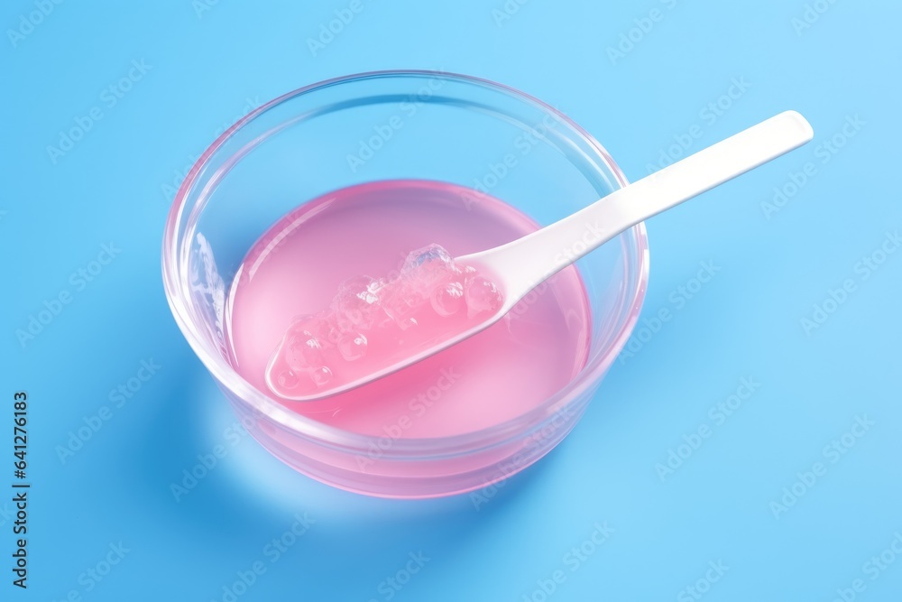 liquid pink pearl wax or sugar paste for depilation - obrazy, fototapety, plakaty 