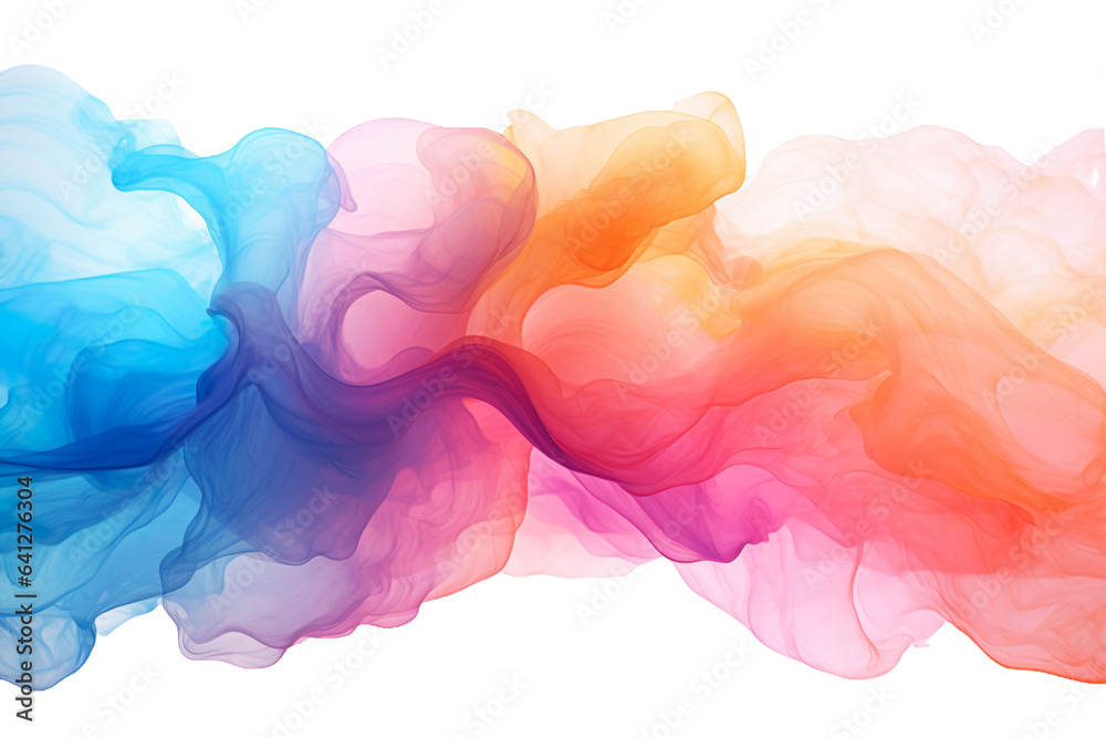Watercolor Background, Abstract Wave Background, Rose, Red, Orange, blue, green, violet, colorfull Vector Illustration, transparent Background, isolated, png. AI generated	