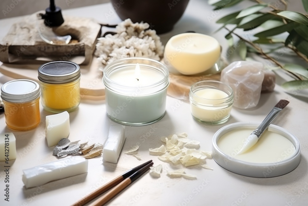 Set tools for homemade natural eco-friendly wax candles Set tools for homemade natural eco-friendly wax candles