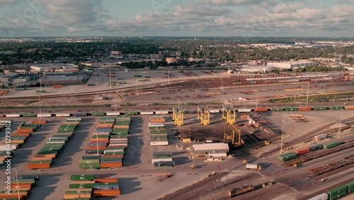 wide overview Intermodal Terminal Rail road. Northlake, Illinois, Union Pacific Railroad - Global II, Aerial photo