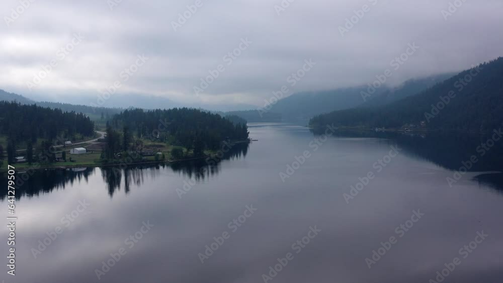 Drone view of the scenic highway 97 and McLeese Lake in British Columbia Drone view of the scenic highway 97 and McLeese Lake in British Columbia