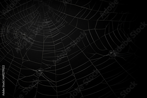 Bright Spider Web On A Dark Black Background Created With The Help Of Artificial Intelligence © Damianius