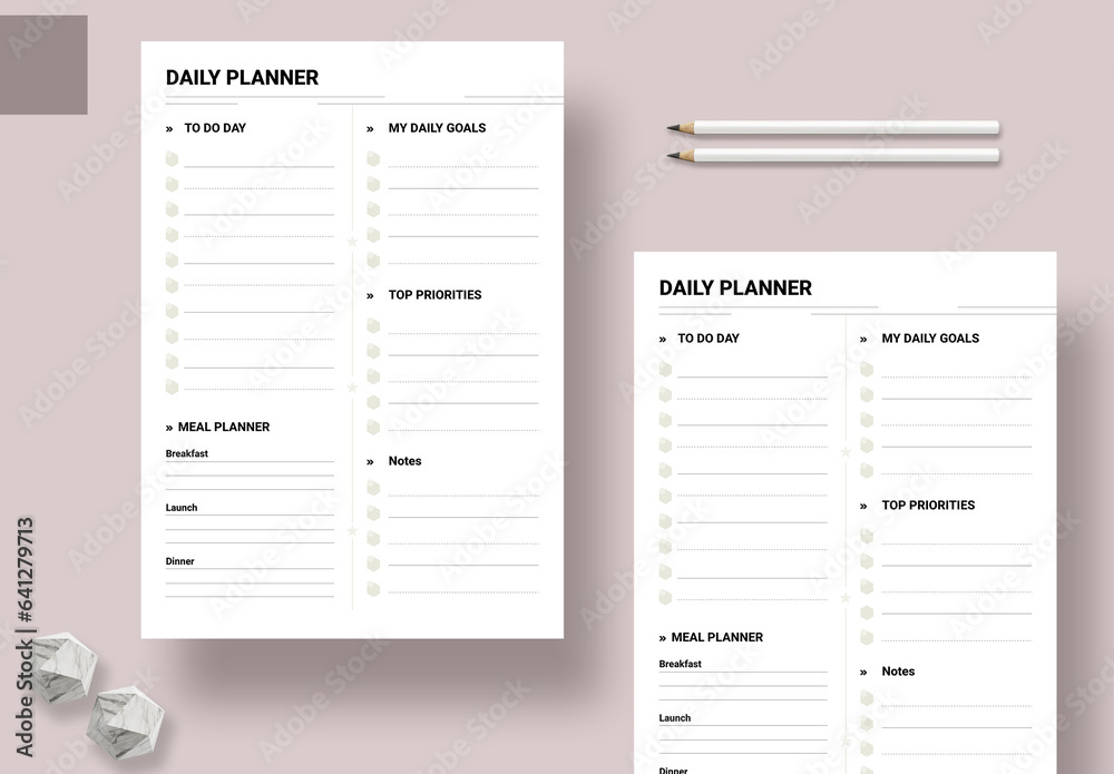 Daily Planner Design Template Stock Template | Adobe Stock
