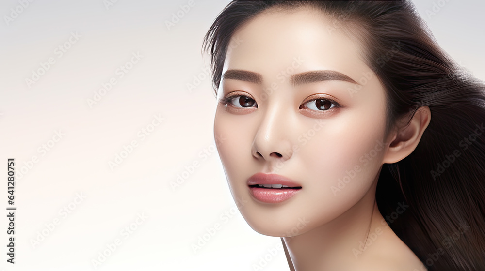 Portrait of a beautiful Asian woman. Skin care concept Portrait of a beautiful Asian woman. Skin care concept