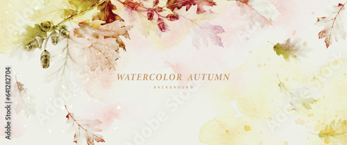 Watercolor abstract art background autumn collection