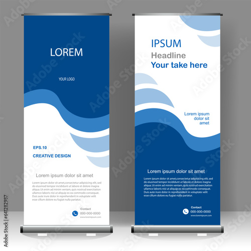 Business Roll up banner vertical template design, for brochure, business, flyer, infographics. modern x-banner and flag-banner advertising. vector illustration