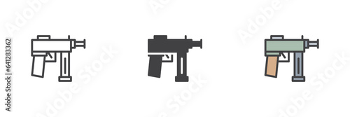 Machine gun different style icon set