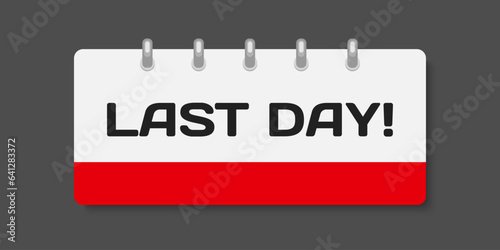 Countdown daily page calendar icon - last day
