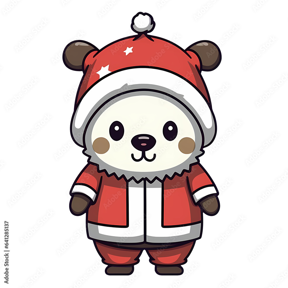 Cute Christmas Panda Clipart Illustration Cute Christmas Panda Clipart Illustration