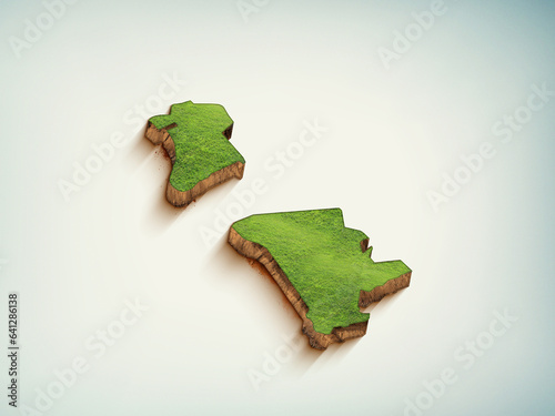 High-quality Macau 3D soil map, Macau 3D soil map render.
