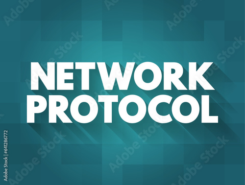 Network Protocol - set of established rules that specify how to format, send and receive data, text concept background