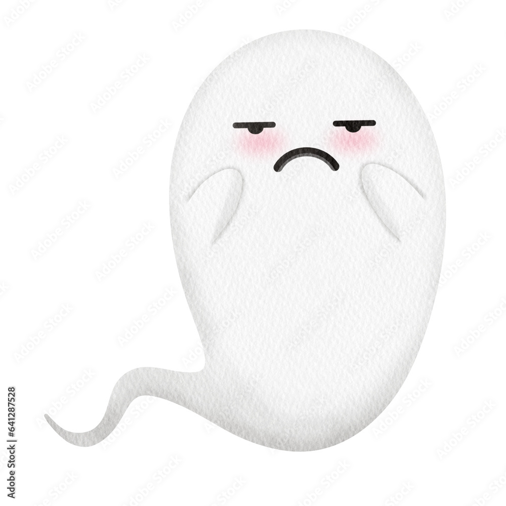 Halloween White Ghost Watercolor. Halloween White Ghost Watercolor.