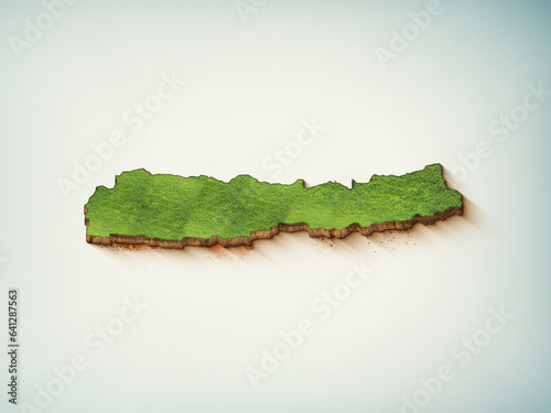 High-quality Nepal 3D soil map, Nepal 3D soil map render. photo