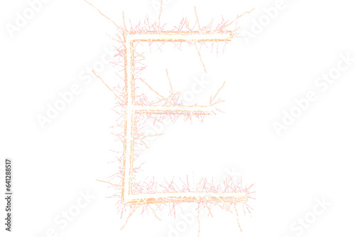 Digital png illustration of e letter on transparent background
