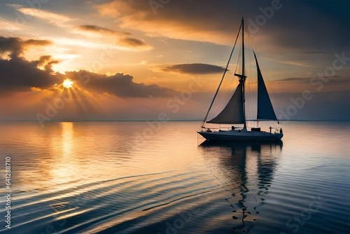 sailboat at sunset © Insta -photos