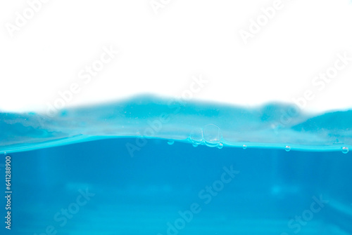 Picture of blue water taken on a white background.