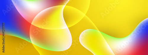 Gradient background with colorful morphing shapes. Metaball spheres. Morphing colorful blobs. Vector 3d illustration. Abstract 3d background. Liquid colors. Decoration for banner or sign design