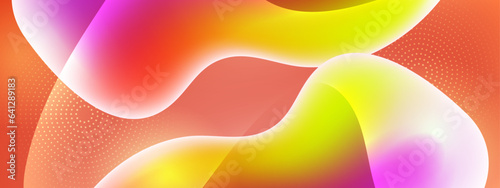 Gradient background with colorful morphing shapes. Metaball spheres. Morphing colorful blobs. Vector 3d illustration. Abstract 3d background. Liquid colors. Decoration for banner or sign design