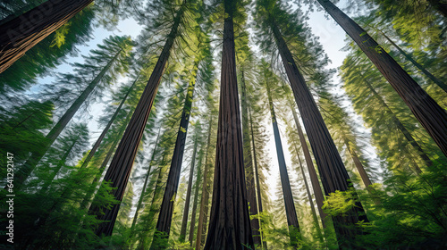 Towering redwood trees forming a natural cathedral © javier