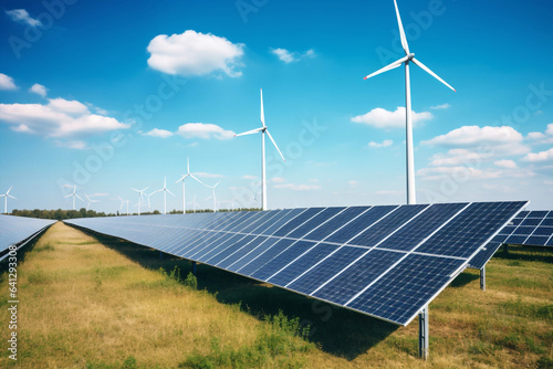 Ecological panel electricity renewable climate photovoltaic solar power windmill energy