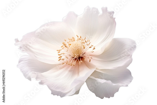 White hibiscus flower head isolated on transparent background PNG