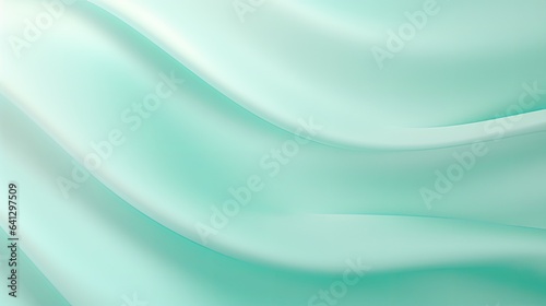 Modern abstract and simple mint green background with fluid wave motion, concept design © Flowal93