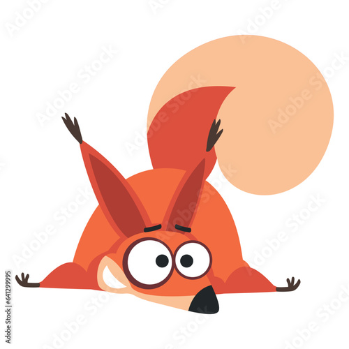 Cute Squirrel with Bushy Tail Lying Vector Illustration