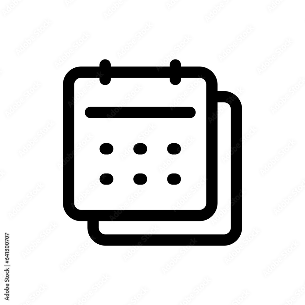 Calendar icon in trendy flat style isolated on white background. Calendar silhouette symbol for your website design, logo, app, UI. Vector illustration, EPS10. Calendar icon in trendy flat style isolated on white background. Calendar silhouette symbol for your website design, logo, app, UI. Vector illustration, EPS10.